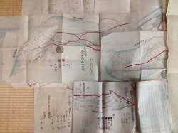 画像3: （肉筆彩色地図＋古文書）　新潟県南魚沼郡三用村　地図11枚＋地図訂正願、誤謬訂正願　冊子各1冊