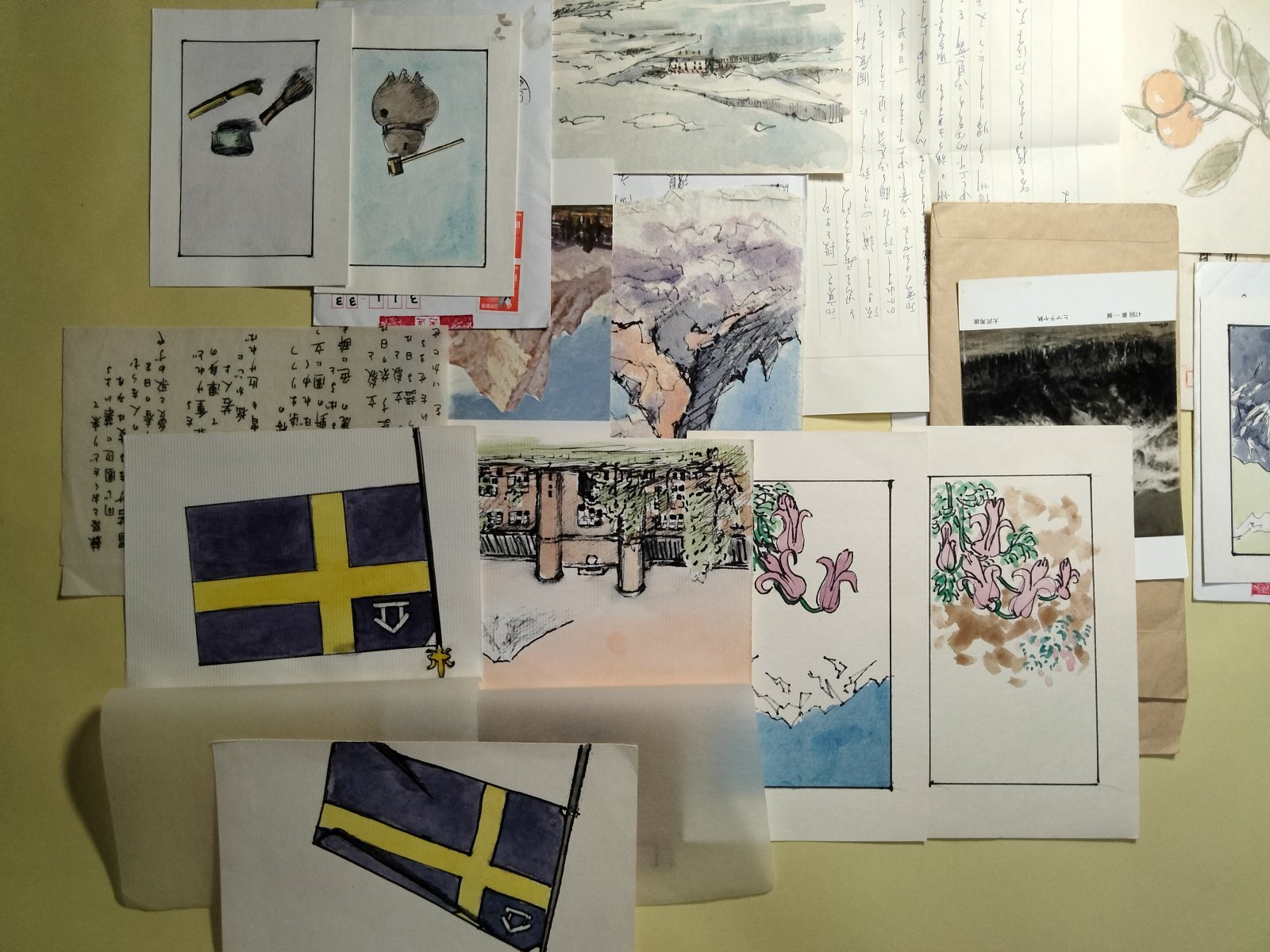 画像3: 大沢邦雄画稿12枚＋絵葉書2枚＋書簡3通　大沢邦雄