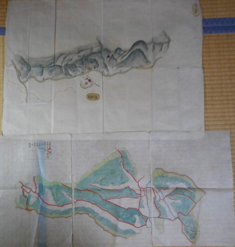 画像3: （肉筆彩色地図）　（新潟県）樽野沢村、明ヶ山村　＋　樽沢地区（3枚組）