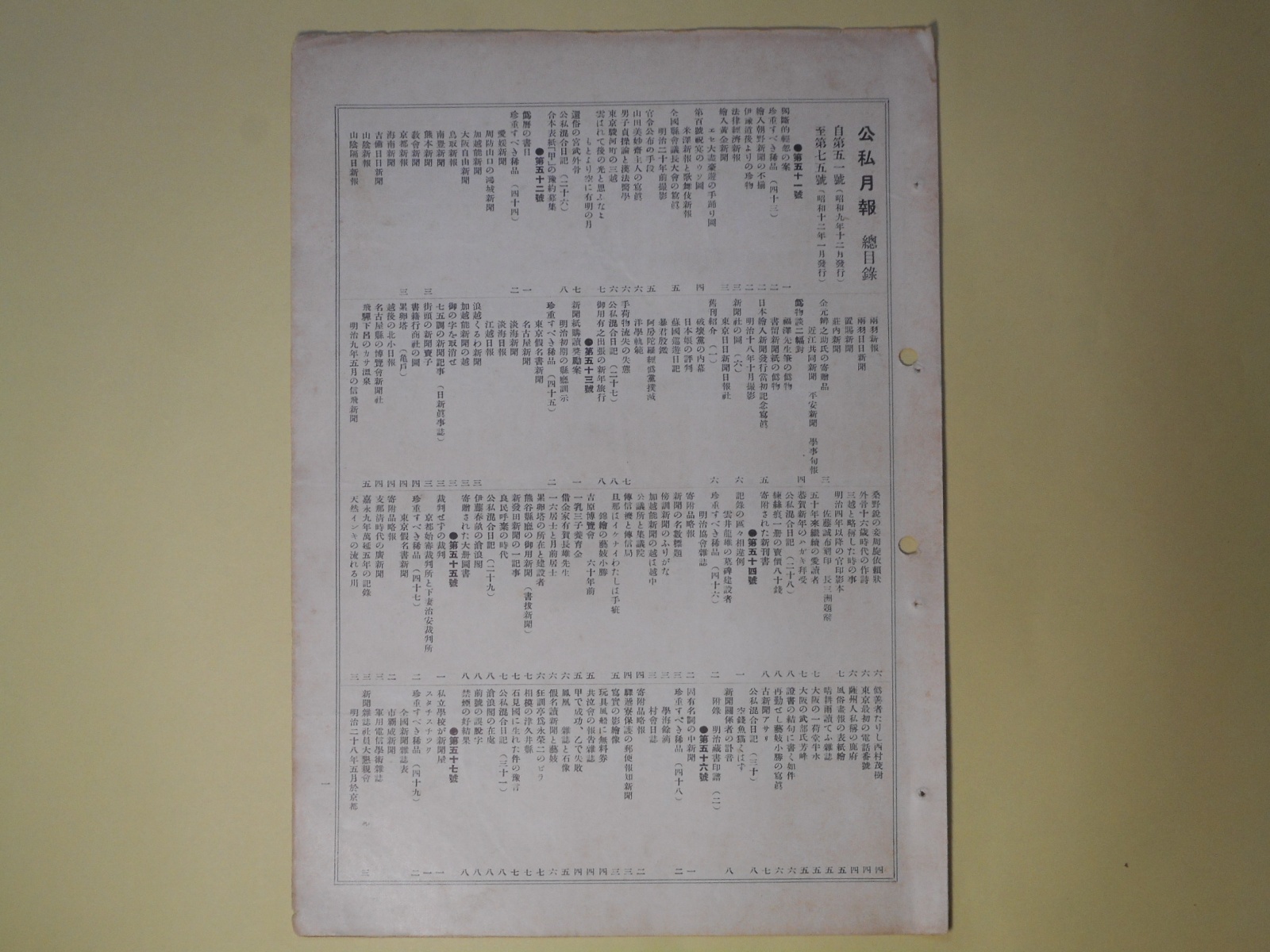画像1: 公私月報　総目録　自第51号至第75号　宮武外骨　編